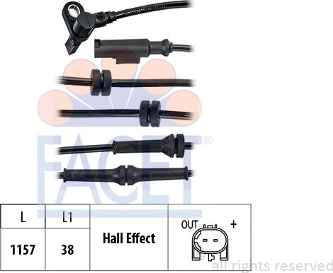 FACET 21.0201 - Capteur, vitesse de roue cwaw.fr