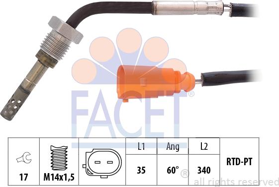 FACET 22.0274 - Capteur, température des gaz cwaw.fr