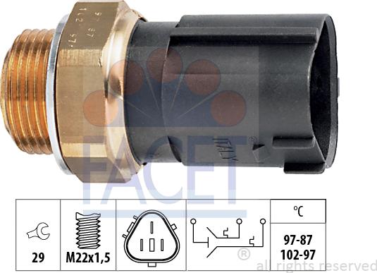 FACET 7.5690 - Interrupteur de température, ventilateur de radiateur cwaw.fr