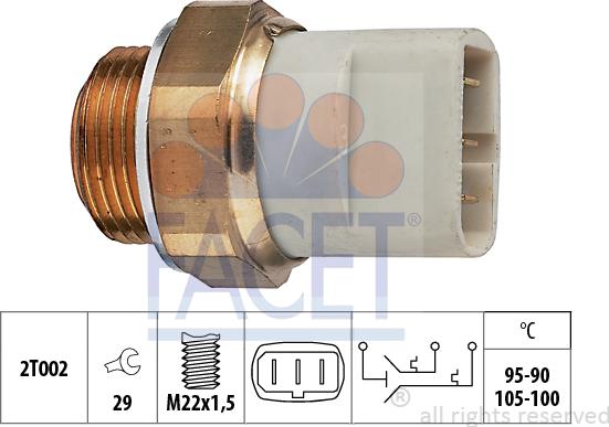 FACET 7.5697 - Interrupteur de température, ventilateur de radiateur cwaw.fr