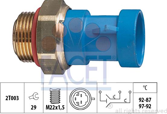 FACET 7.5643 - Interrupteur de température, ventilateur de radiateur cwaw.fr