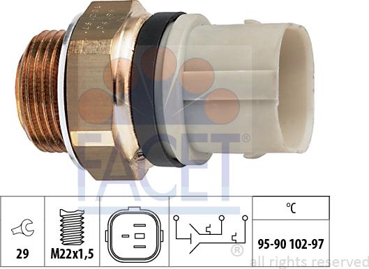 FACET 7.5652 - Interrupteur de température, ventilateur de radiateur cwaw.fr