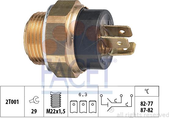 FACET 7.5604 - Interrupteur de température, ventilateur de radiateur cwaw.fr