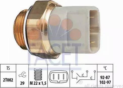 FACET 7.5608 - Interrupteur de température, ventilateur de radiateur cwaw.fr