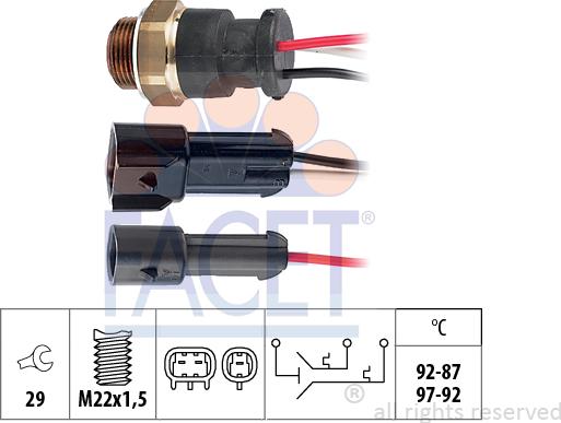 FACET 7.5610 - Interrupteur de température, ventilateur de radiateur cwaw.fr