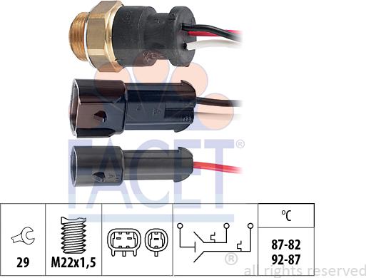 FACET 7.5611 - Interrupteur de température, ventilateur de radiateur cwaw.fr