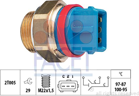 FACET 7.5631 - Interrupteur de température, ventilateur de radiateur cwaw.fr