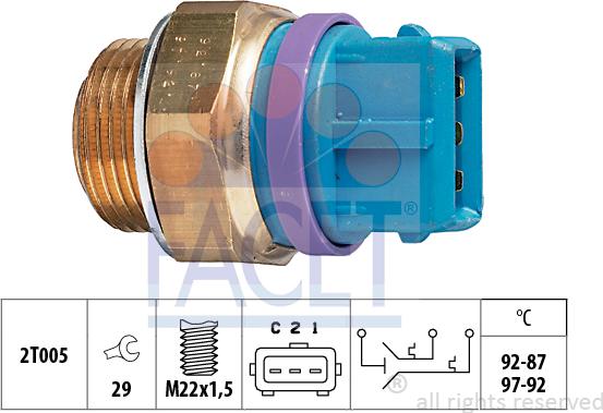 FACET 7.5629 - Interrupteur de température, ventilateur de radiateur cwaw.fr