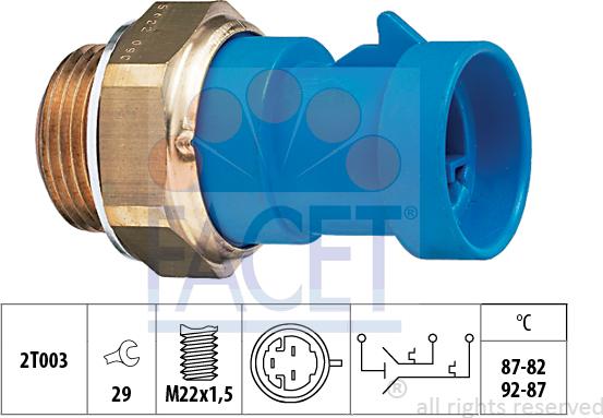 FACET 7.5622 - Interrupteur de température, ventilateur de radiateur cwaw.fr