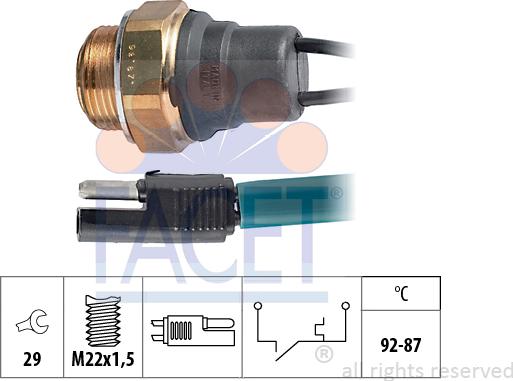 FACET 7.5009 - Interrupteur de température, ventilateur de radiateur cwaw.fr