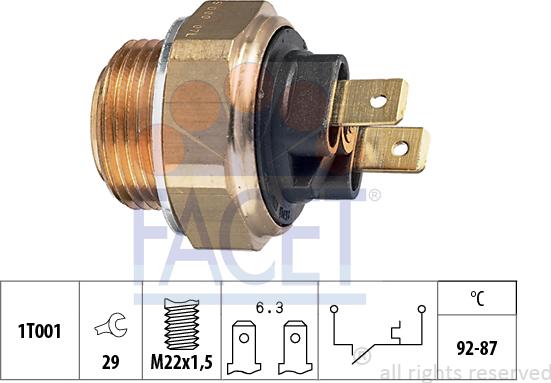 FACET 7.5005 - Interrupteur de température, ventilateur de radiateur cwaw.fr