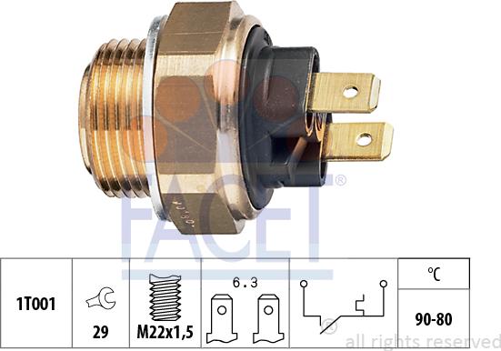 FACET 7.5002 - Interrupteur de température, ventilateur de radiateur cwaw.fr