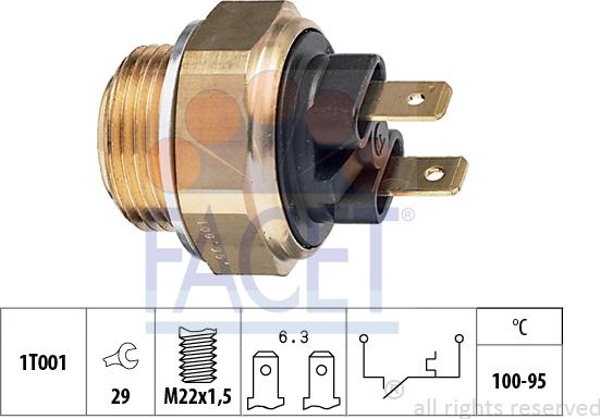 FACET 7.5019 - Interrupteur de température, ventilateur de radiateur cwaw.fr