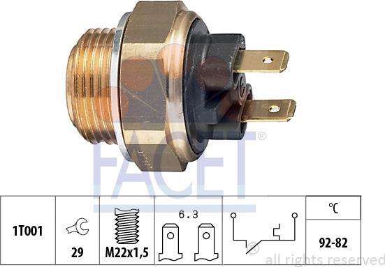 FACET 7.5016 - Interrupteur de température, ventilateur de radiateur cwaw.fr