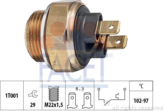 FACET 7.5013 - Interrupteur de température, ventilateur de radiateur cwaw.fr