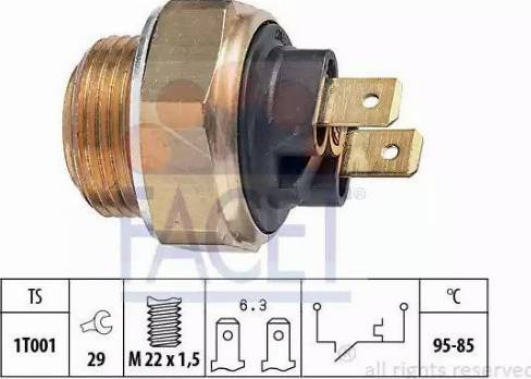 FACET 7.5033 - Interrupteur de température, ventilateur de radiateur cwaw.fr