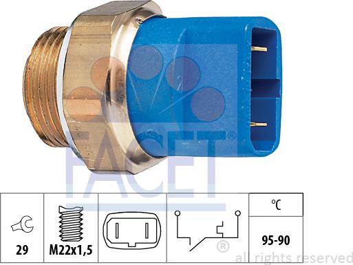 FACET 7.5032 - Interrupteur de température, ventilateur de radiateur cwaw.fr