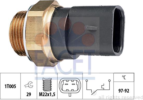 FACET 7.5103 - Interrupteur de température, ventilateur de radiateur cwaw.fr