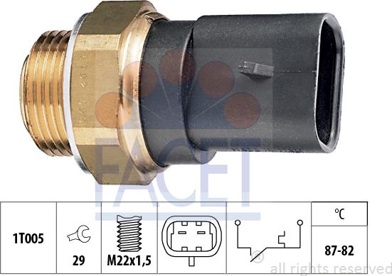 FACET 7.5102 - Interrupteur de température, ventilateur de radiateur cwaw.fr