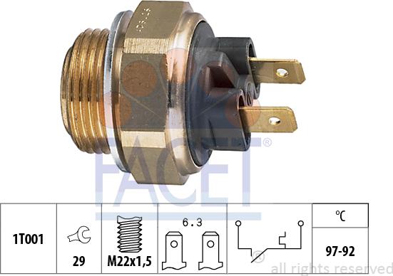 FACET 7.5111 - Interrupteur de température, ventilateur de radiateur cwaw.fr