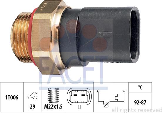 FACET 7.5187 - Interrupteur de température, ventilateur de radiateur cwaw.fr