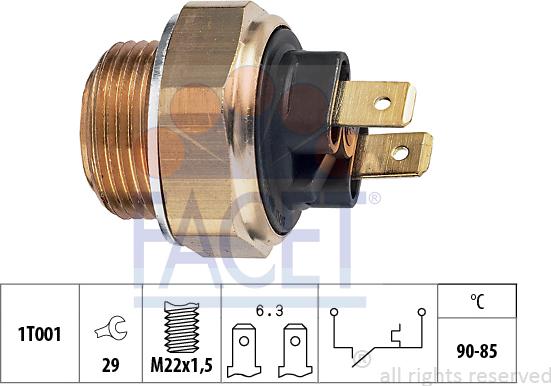 FACET 7.5134 - Interrupteur de température, ventilateur de radiateur cwaw.fr