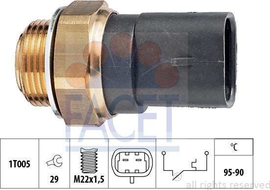 FACET 7.5136 - Interrupteur de température, ventilateur de radiateur cwaw.fr