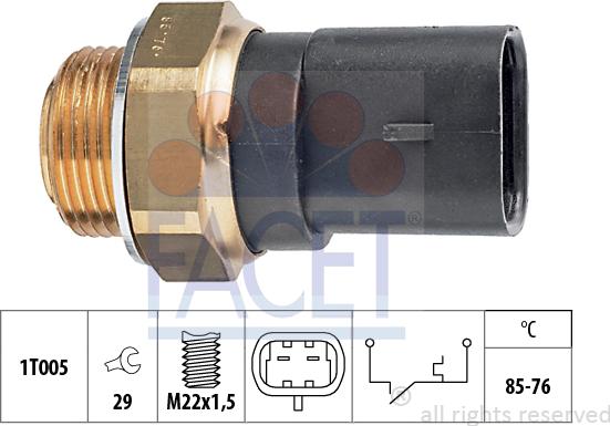 FACET 7.5287 - Interrupteur de température, ventilateur de radiateur cwaw.fr