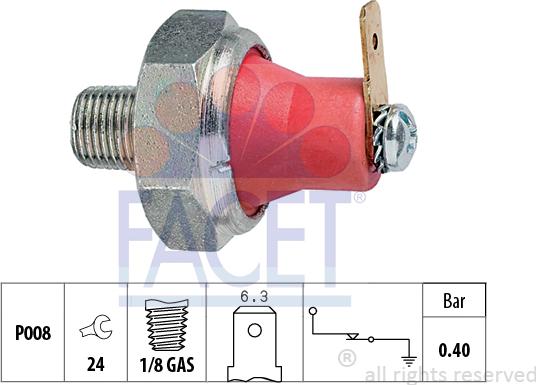 FACET 7.0094 - Capteur, pression d'huile cwaw.fr