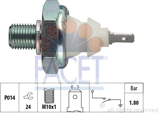 FACET 7.0045 - Capteur, pression d'huile cwaw.fr