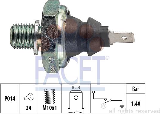 FACET 7.0046 - Capteur, pression d'huile cwaw.fr