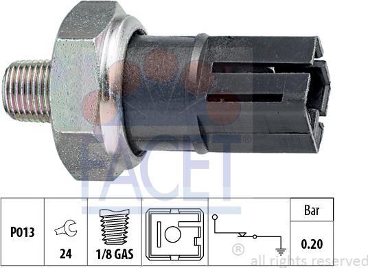 FACET 7.0042 - Capteur, pression d'huile cwaw.fr