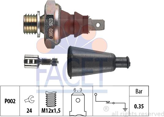 FACET 7.0060 - Capteur, pression d'huile cwaw.fr