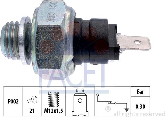 FACET 7.0001 - Capteur, pression d'huile cwaw.fr