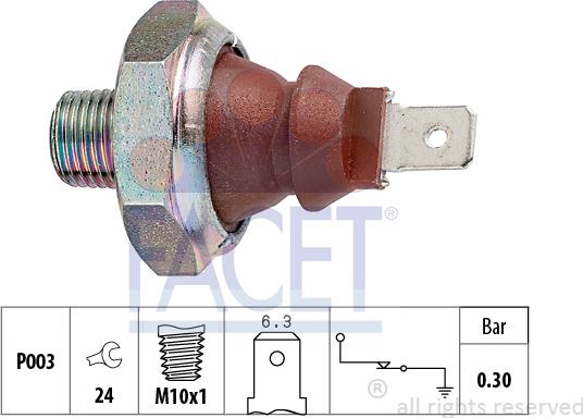 FACET 7.0007 - Capteur, pression d'huile cwaw.fr