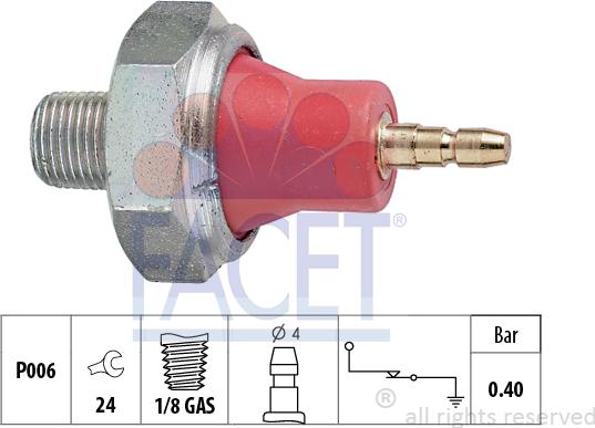 FACET 7.0015 - Capteur, pression d'huile cwaw.fr