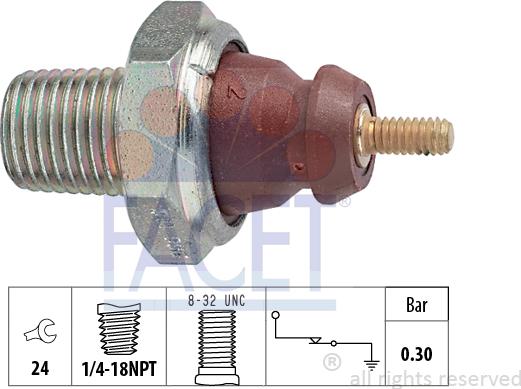 FACET 7.0011 - Capteur, pression d'huile cwaw.fr