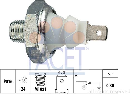 FACET 7.0085 - Capteur, pression d'huile cwaw.fr