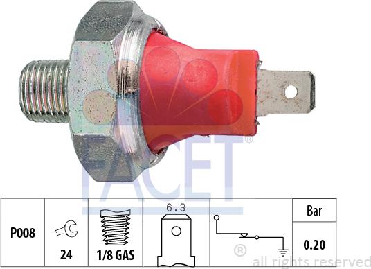 FACET 7.0035 - Capteur, pression d'huile cwaw.fr