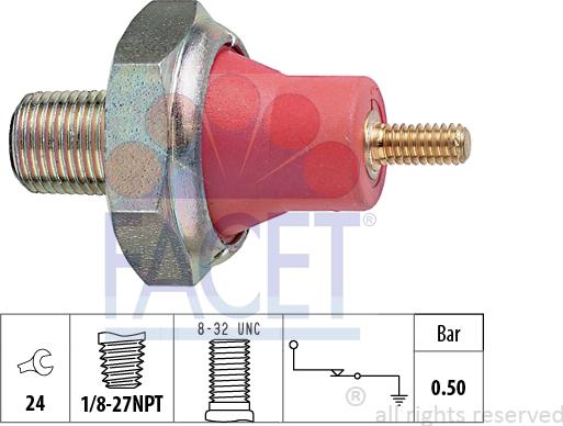 FACET 7.0031 - Capteur, pression d'huile cwaw.fr