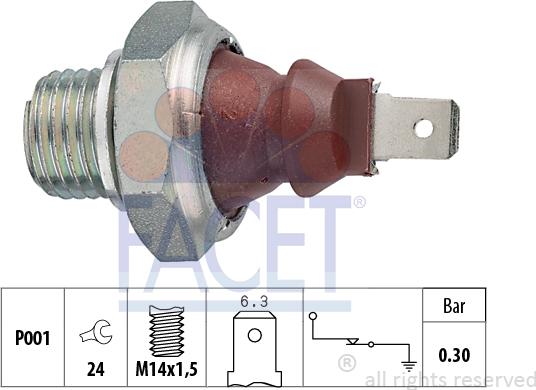 FACET 7.0023 - Capteur, pression d'huile cwaw.fr