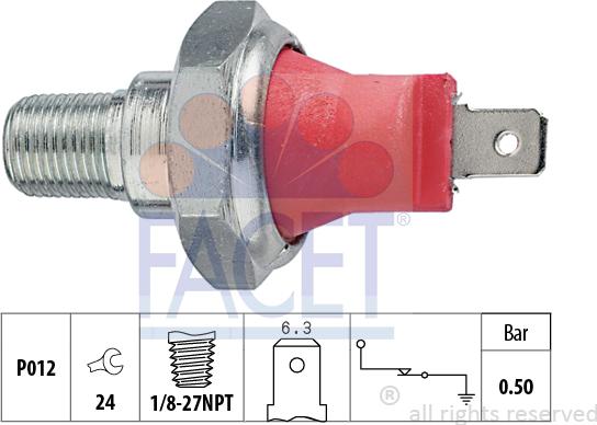 FACET 7.0027 - Capteur, pression d'huile cwaw.fr