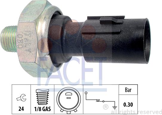 FACET 7.0195 - Capteur, pression d'huile cwaw.fr