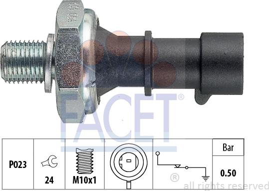 FACET 7.0141 - Capteur, pression d'huile cwaw.fr