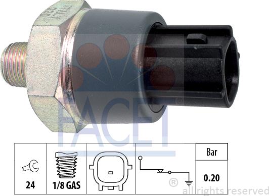 FACET 7.0166 - Capteur, pression d'huile cwaw.fr