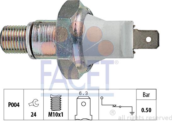 FACET 7.0119 - Capteur, pression d'huile cwaw.fr