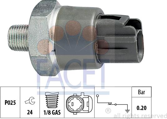 FACET 7.0114 - Capteur, pression d'huile cwaw.fr