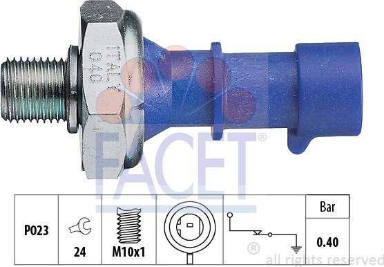 FACET 7.0183 - Capteur, pression d'huile cwaw.fr