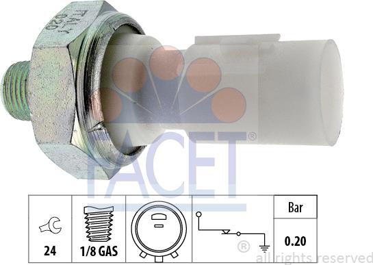 FACET 7.0182 - Capteur, pression d'huile cwaw.fr