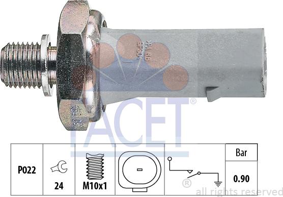 FACET 7.0134 - Capteur, pression d'huile cwaw.fr